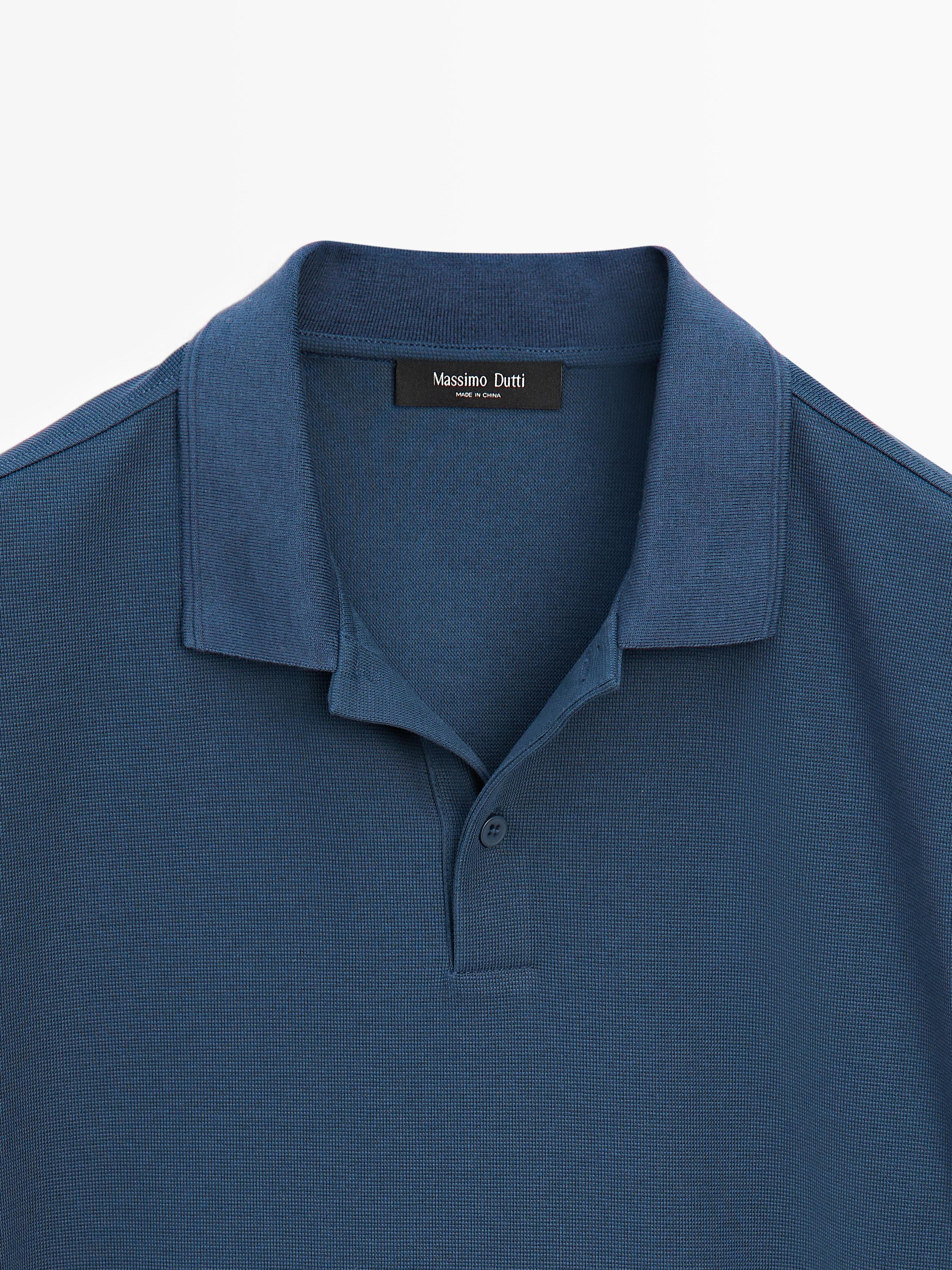 Polo en maille texturée 100 % coton